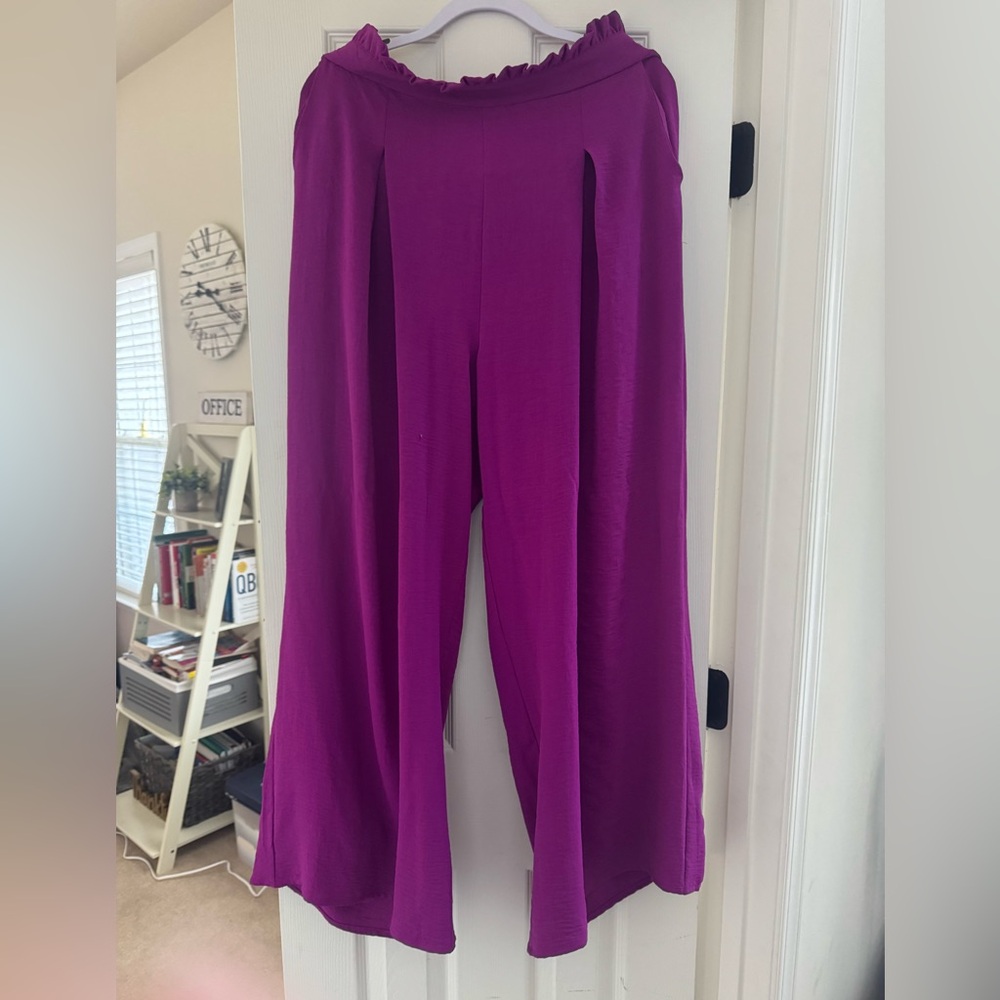 Love Vibrant Magenta Wide-Leg Pants